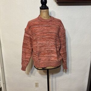 UGG Avianna Striped Wool-Blend Pullover Sweater, Salmon‎ Pink Multi - Large
